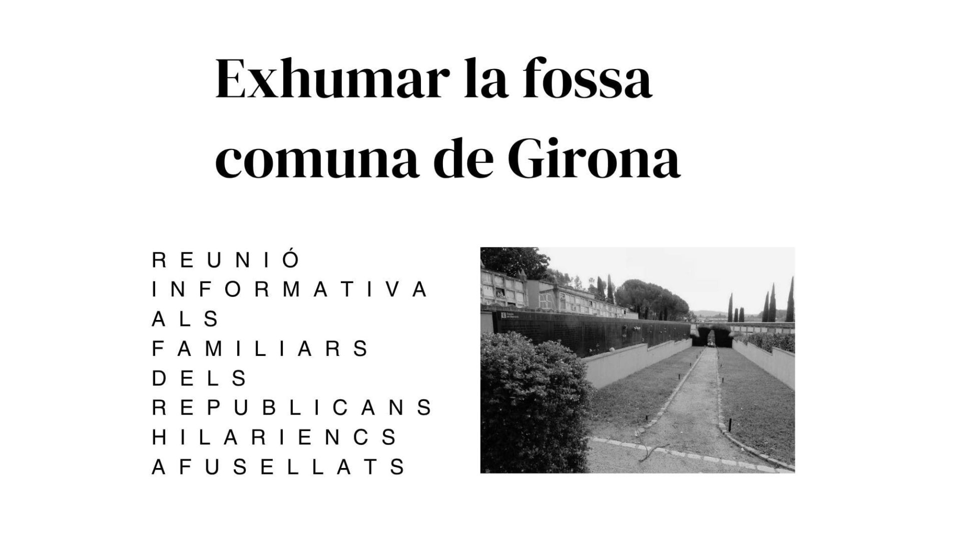 Reunió informativa als familiars dels afusellats republicans